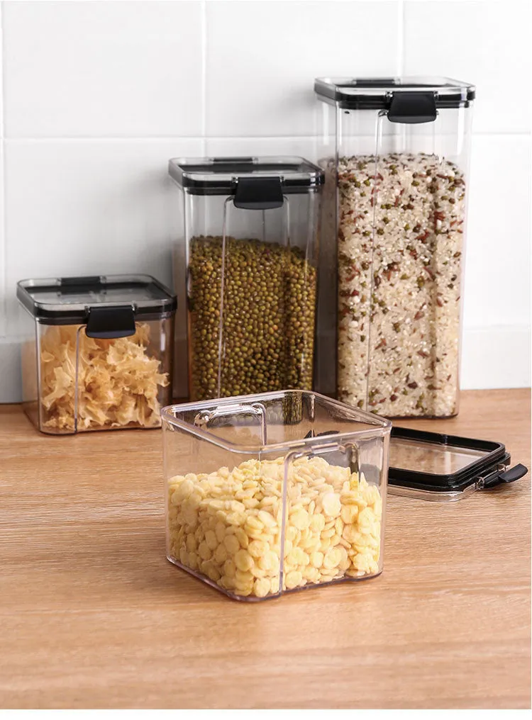 Sure, here is an optimized title for your product:

Square Airtight Food Storage Containers - Premium Kitchen Organizer Canisters for Food Preservation