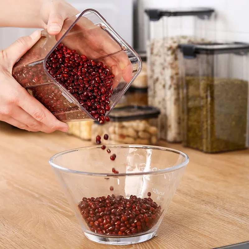 Sure, here is an optimized title for your product:

Square Airtight Food Storage Containers - Premium Kitchen Organizer Canisters for Food Preservation
