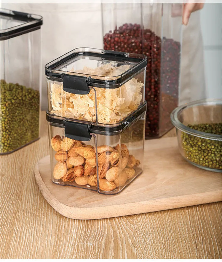 Sure, here is an optimized title for your product:

Square Airtight Food Storage Containers - Premium Kitchen Organizer Canisters for Food Preservation