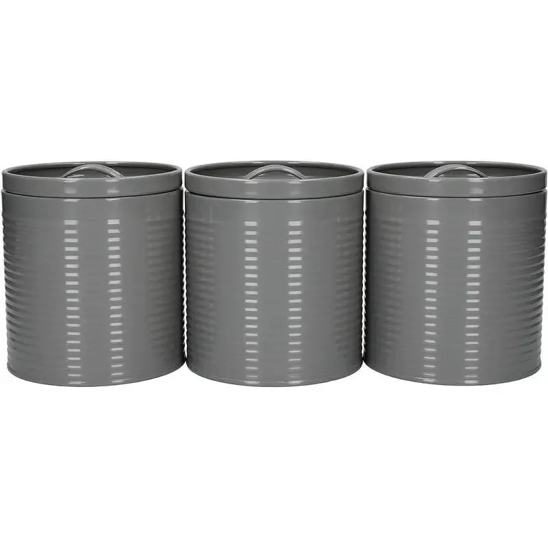KitchenCraft Storage Canisters Set of 3, 1 L, Grey
