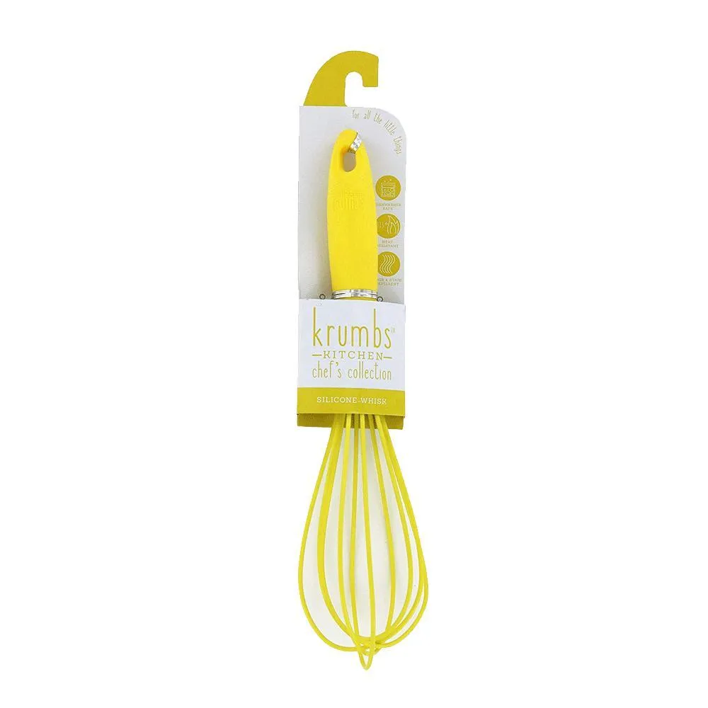 Krumbs Kitchen Chef's Collection Silicone Whisk, Yellow