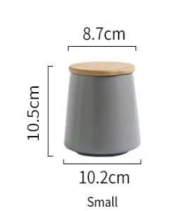 Kuber Industries Ceramic Jar | Food Storage Jar | Kitchen Storage Jar | Round Jar for Home | Sugar Storage Jar | Airtight Bamboo Lid | YX01-S-GY | 500 ML | Gray