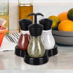 Kuber Industries Spice Rack | 3 in 1 Masala Rack Set | Kitchen Spice Storage Box | Spice Rack for Kitchen | Masala Spice Rack | Masala Daani | Masala dabba | Spice Jar | Black