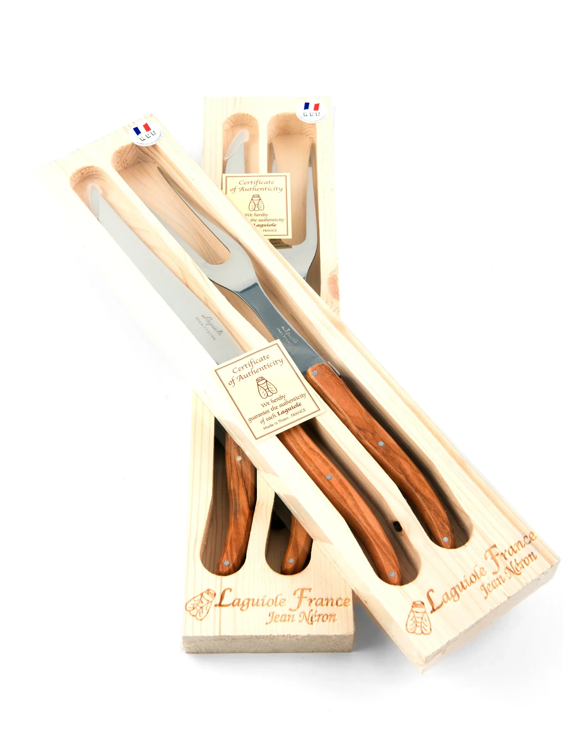 Laguiole Carving Set Olivewood