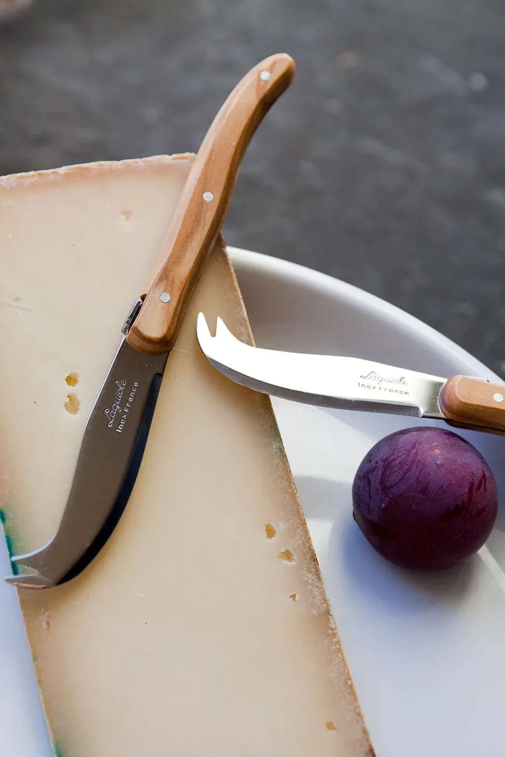 Laguiole Mini Fork Tipped Cheese Knife Olivewood