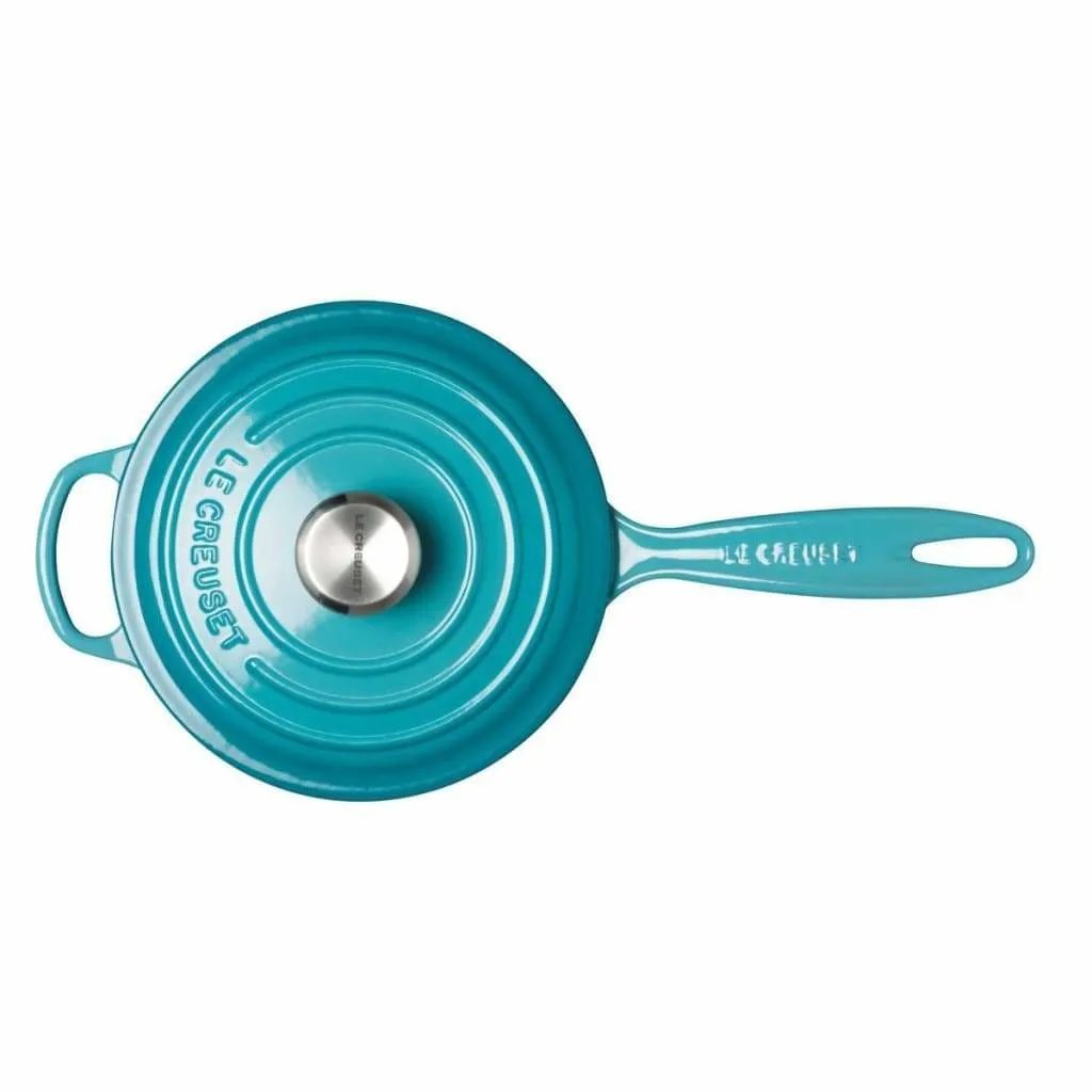 Le Creuset Signature Teal Cast Iron 3-Piece Saucepan Set – Premium Cookware for Perfect Sauces