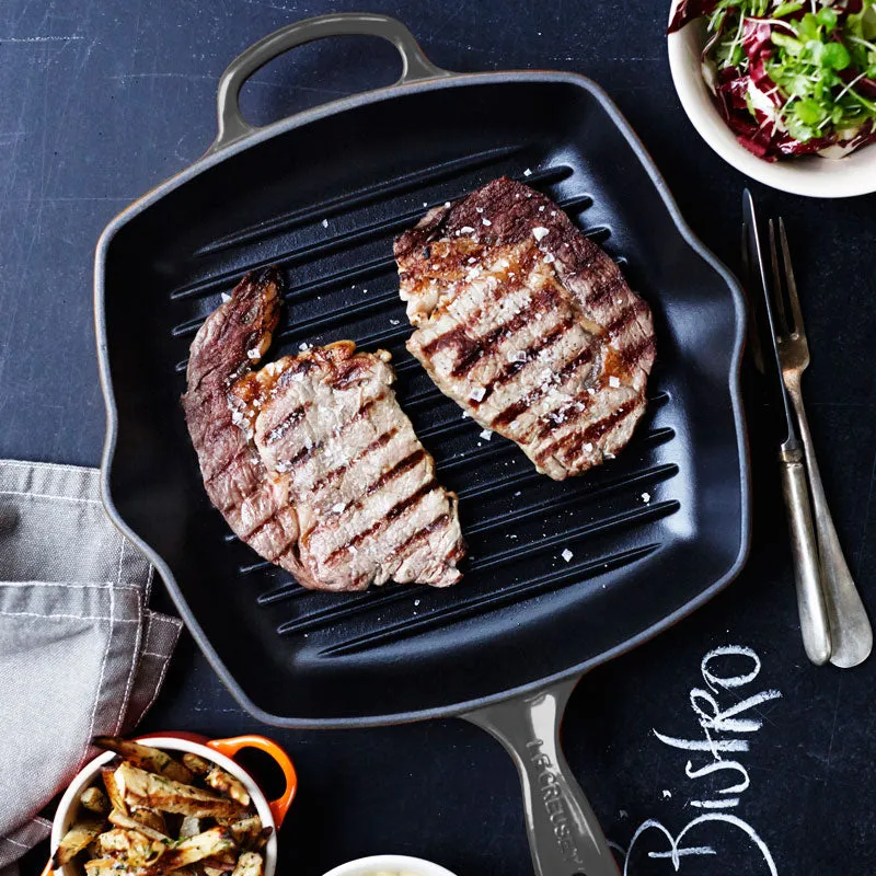Le Creuset Signature Cast Iron Square Grillit 26cm Flint