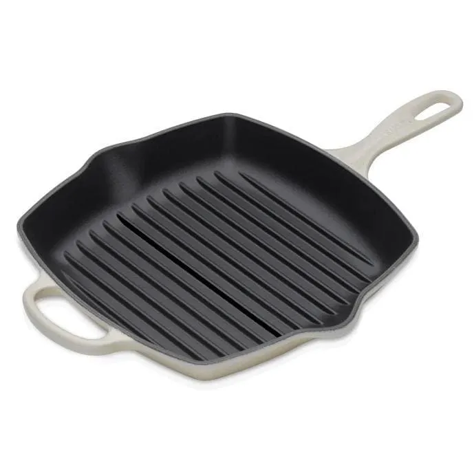 Le Creuset Signature Cast Iron Square Grillit 26cm Meringue