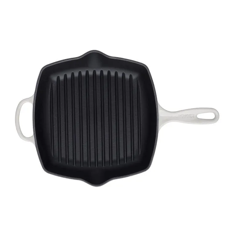 Le Creuset Signature Cast Iron Square Grillit 26cm Meringue