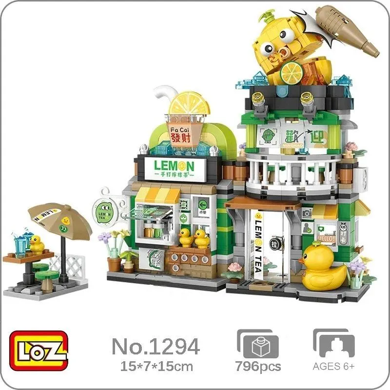 Lemon Tea Shop | LOZ 1294 Building Bricks Mini Street Food Set for Ages 10 