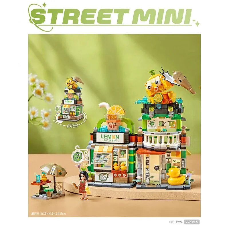 Lemon Tea Shop | LOZ 1294 Building Bricks Mini Street Food Set for Ages 10 