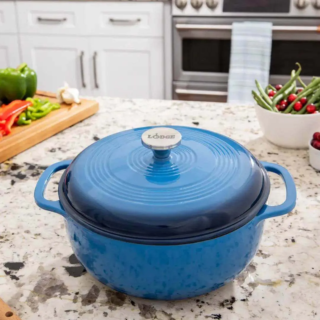 Lodge 6 Quart Enameled Cast Iron Dutch Oven - Blue