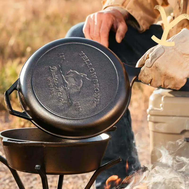 Lodge Yellowstone Seasoned Cast Iron Bucking Bronco Combo Cooker