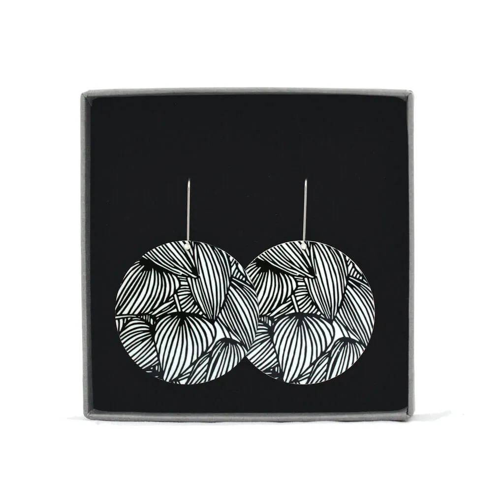 Luscious leafy lines - Birds Nests For Hair - large circle shepherds hook earrings