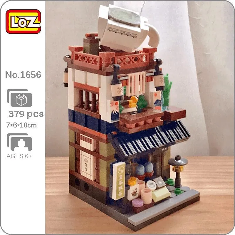 Matcha Tea Cake Shop | LOZ 1656 Building Bricks Mini Street Set for Ages 10 