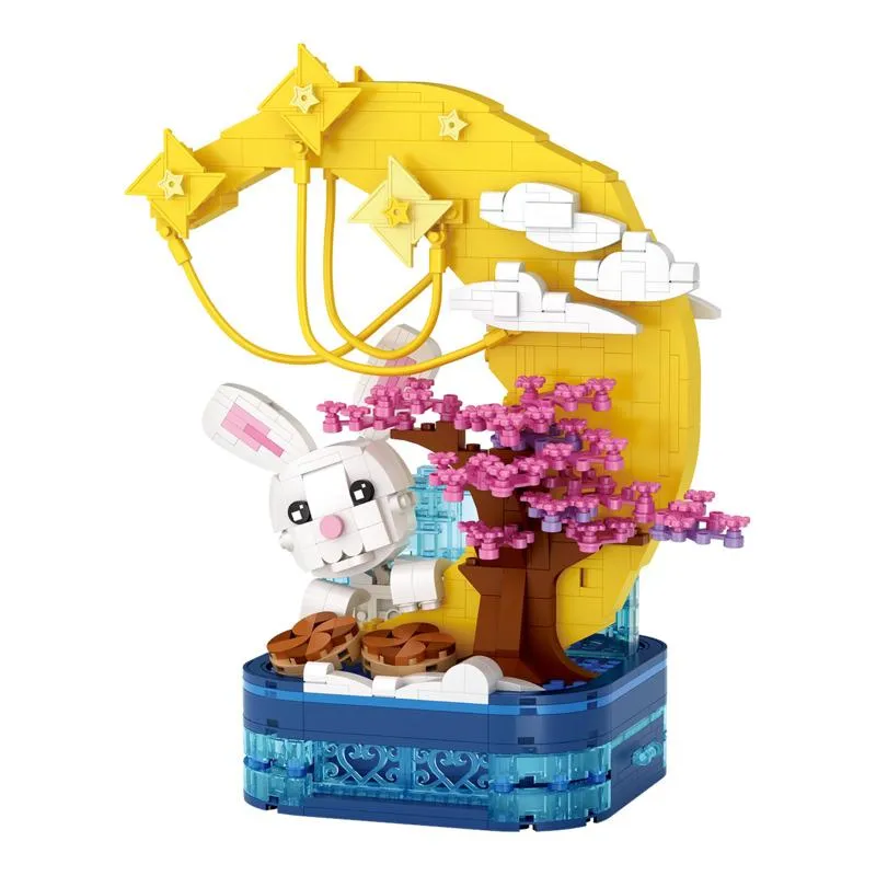 Mid-Autumn Festival Moon Rabbit Pen Holder | LOZ Mini Block Building Bricks Set Fairy Tale for Ages 10 