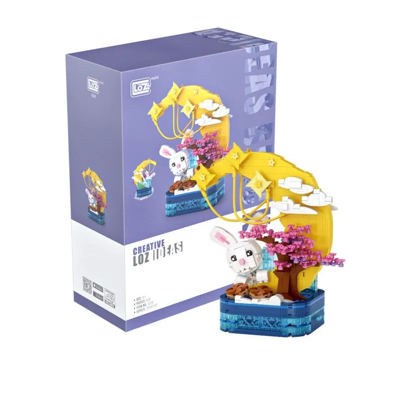 Mid-Autumn Festival Moon Rabbit Pen Holder | LOZ Mini Block Building Bricks Set Fairy Tale for Ages 10 