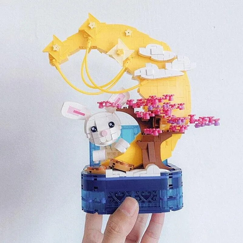 Mid-Autumn Festival Moon Rabbit Pen Holder | LOZ Mini Block Building Bricks Set Fairy Tale for Ages 10 