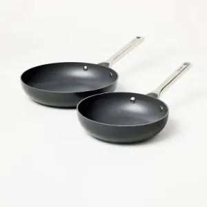 Open Box - 2pk (8" & 10") Aluminum Nonstick Hard Anodized Frypan Set Dark Gray - Figmint