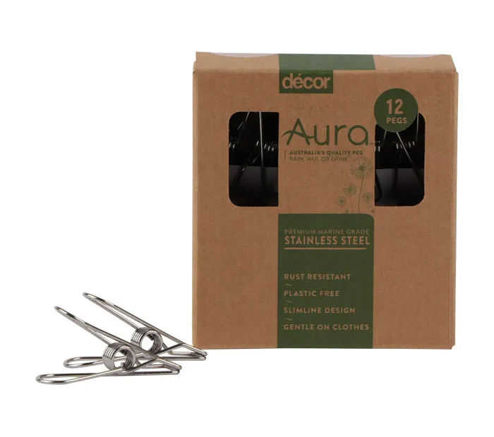Pegs Stainless Steel, 12 pk