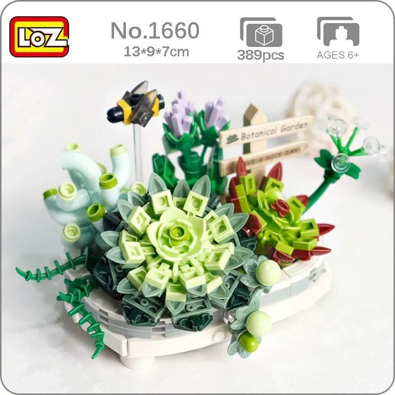 Potted Succulent Plants | LOZ 1660 Mini Block Eternal Plant Pot Set for Ages 10 
