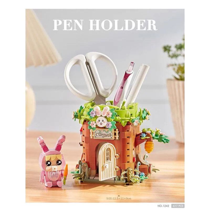 Rabbit House Pen Holder | LOZ 1242 Mini Block Building Bricks Set for Ages 10 