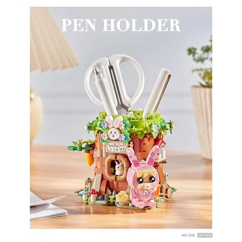 Rabbit House Pen Holder | LOZ 1242 Mini Block Building Bricks Set for Ages 10 