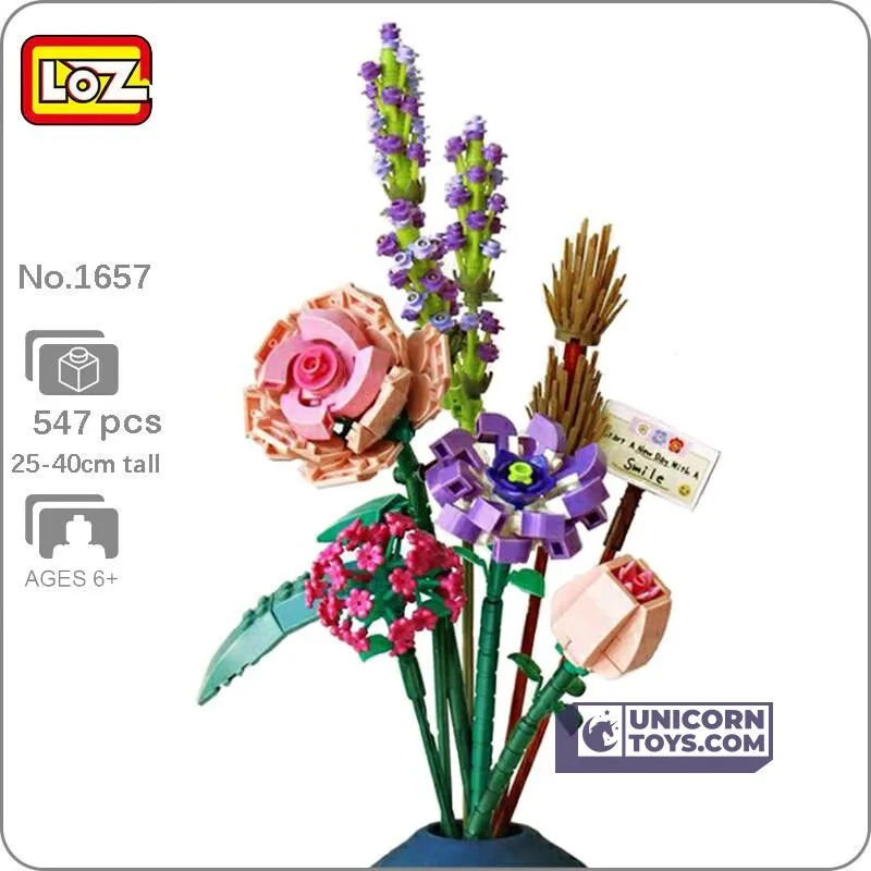 Rose Camellia Lavender Orchid Model | LOZ 1657 Mini Block Eternal Flower Set for Ages 10 