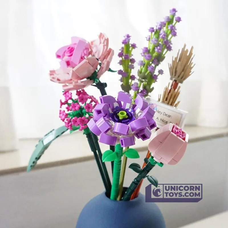 Rose Camellia Lavender Orchid Model | LOZ 1657 Mini Block Eternal Flower Set for Ages 10 