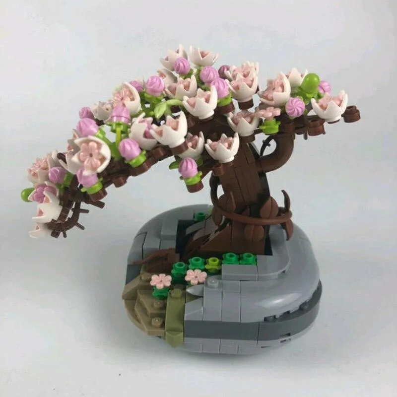 Sakura Cherry Blossom Bonsai | LOZ Mini Block Building Bricks Eternal Plant Pot Set for Ages 10 