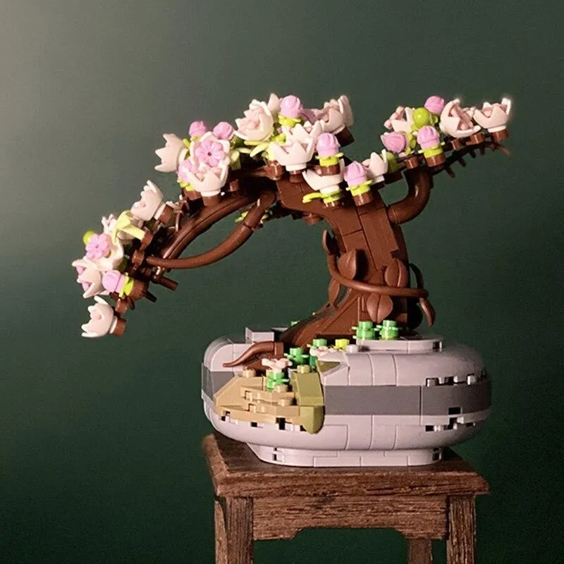 Sakura Cherry Blossom Bonsai | LOZ Mini Block Building Bricks Eternal Plant Pot Set for Ages 10 