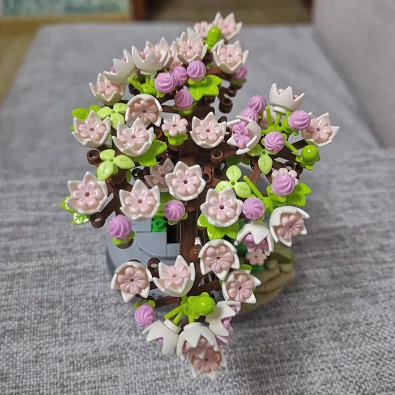 Sakura Cherry Blossom Bonsai | LOZ Mini Block Building Bricks Eternal Plant Pot Set for Ages 10 
