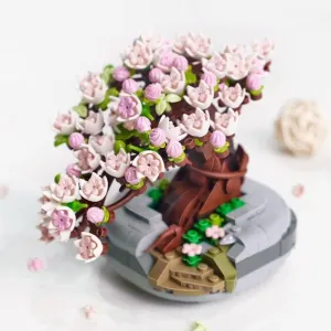 Sakura Cherry Blossom Bonsai | LOZ Mini Block Building Bricks Eternal Plant Pot Set for Ages 10 
