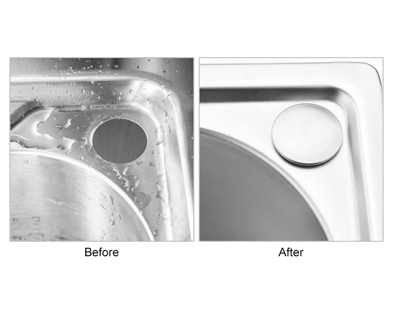 Sink Tap Hole Cover 4 Pieces Stainless Steel Kitchen Faucet Hole Plug