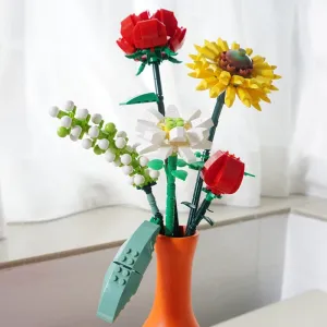 Sunflower Rose Saffron Hypericum | LOZ 1659 Mini Block Eternal Flower Set for Ages 10 