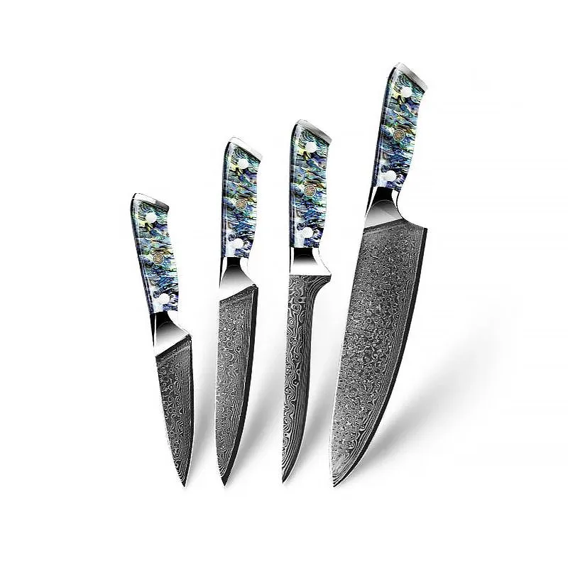 Supreme Sharp Damascus Japanese Knives Set