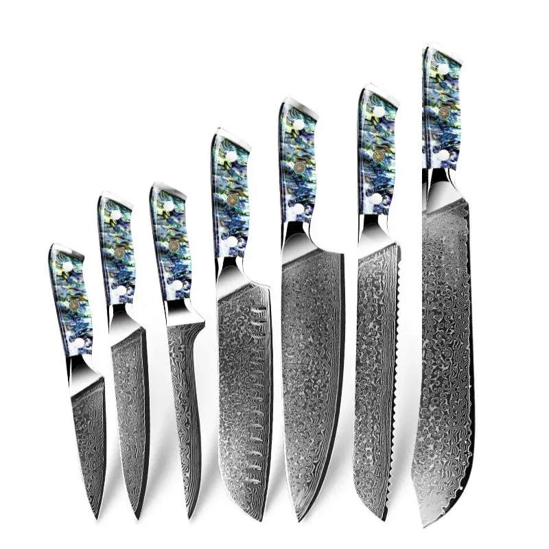 Supreme Sharp Damascus Japanese Knives Set