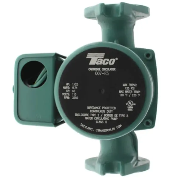 Taco 007-F5-5 3/4" - 1-1/2" Rotated Flange Cast Iron Circulator, 1/25 HP