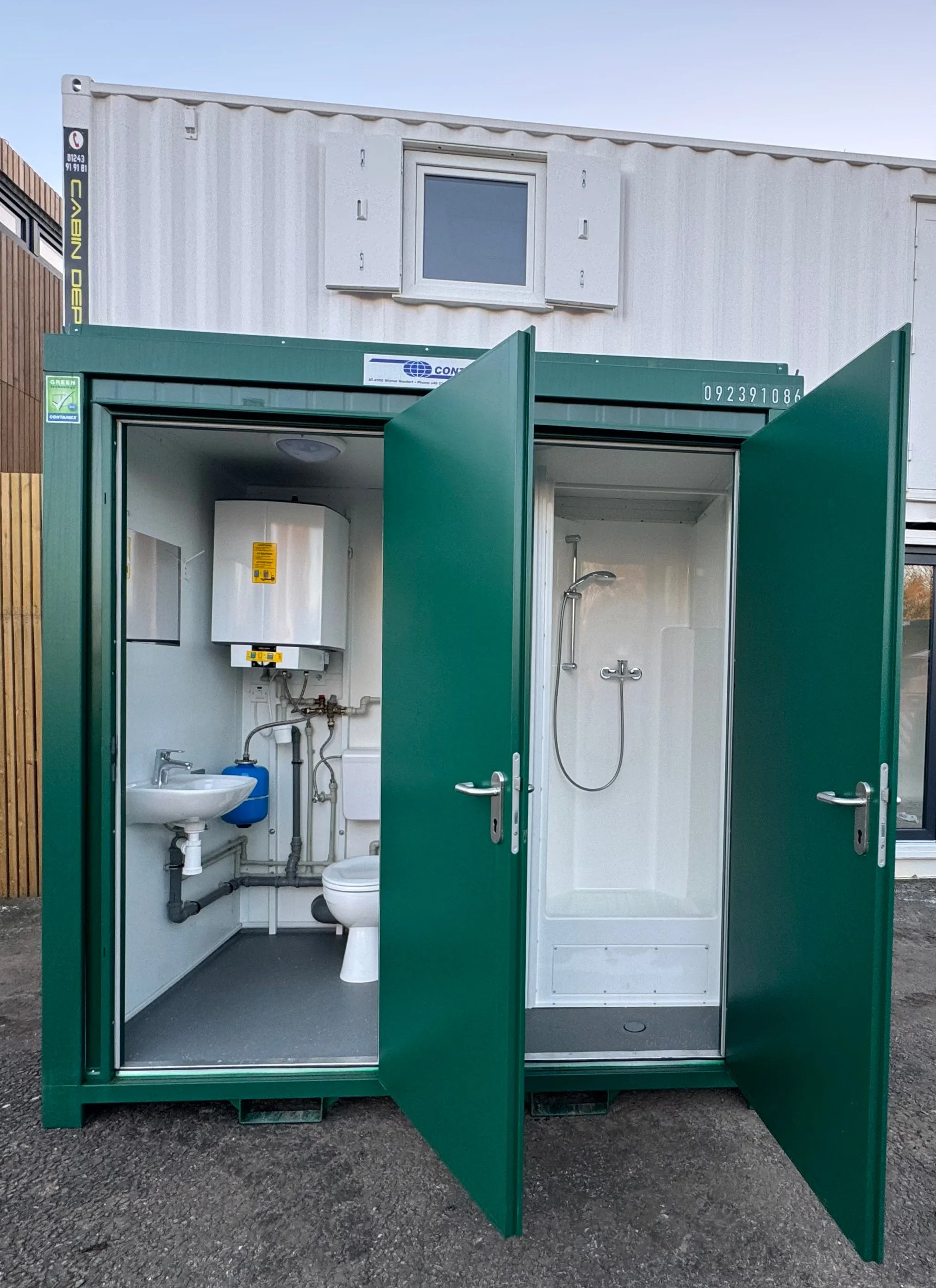 Toilet & Shower Block | 8x5 Ft | Brand New |Portable Toilet Blocks| GREEN | Shower Blocks | No 855 G