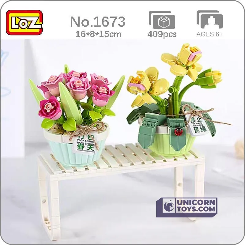 Tulip & Orchid Flower Pot | LOZ 1673 Mini Block Eternal Micro Plants Set for Ages 10 