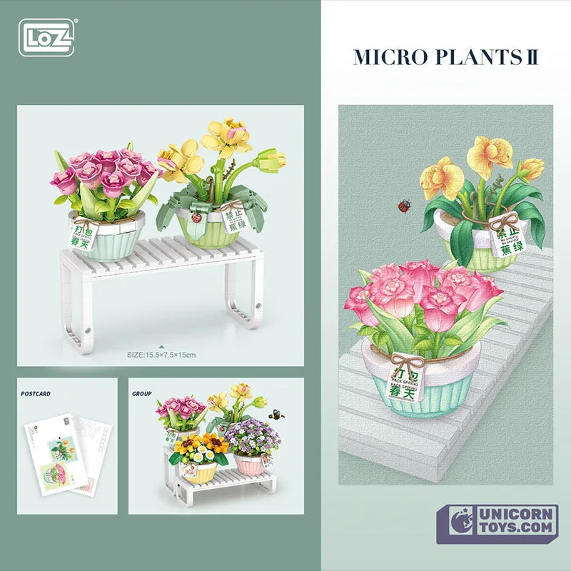 Tulip & Orchid Flower Pot | LOZ 1673 Mini Block Eternal Micro Plants Set for Ages 10 