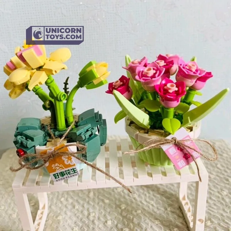 Tulip & Orchid Flower Pot | LOZ 1673 Mini Block Eternal Micro Plants Set for Ages 10 