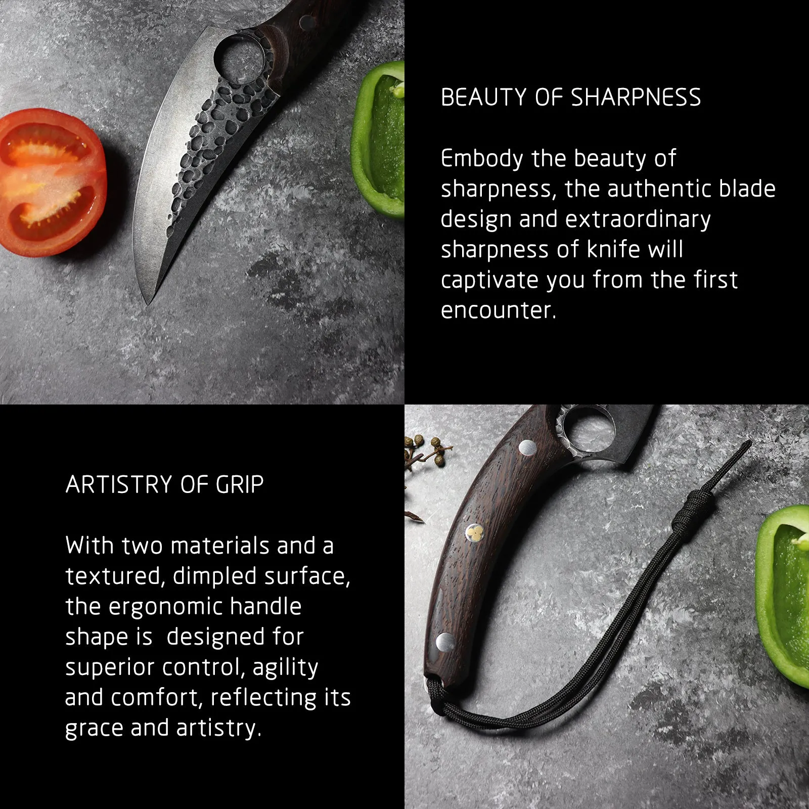 Viking Knife, AllynX hand forged boning knives for meat cutting, 5 Inch Huusk Chef Knives Meat Cleaver Butcher Knives, High Carbon Steel, for Kitchen, Camping, BBQ, Gift for Cook, Parents