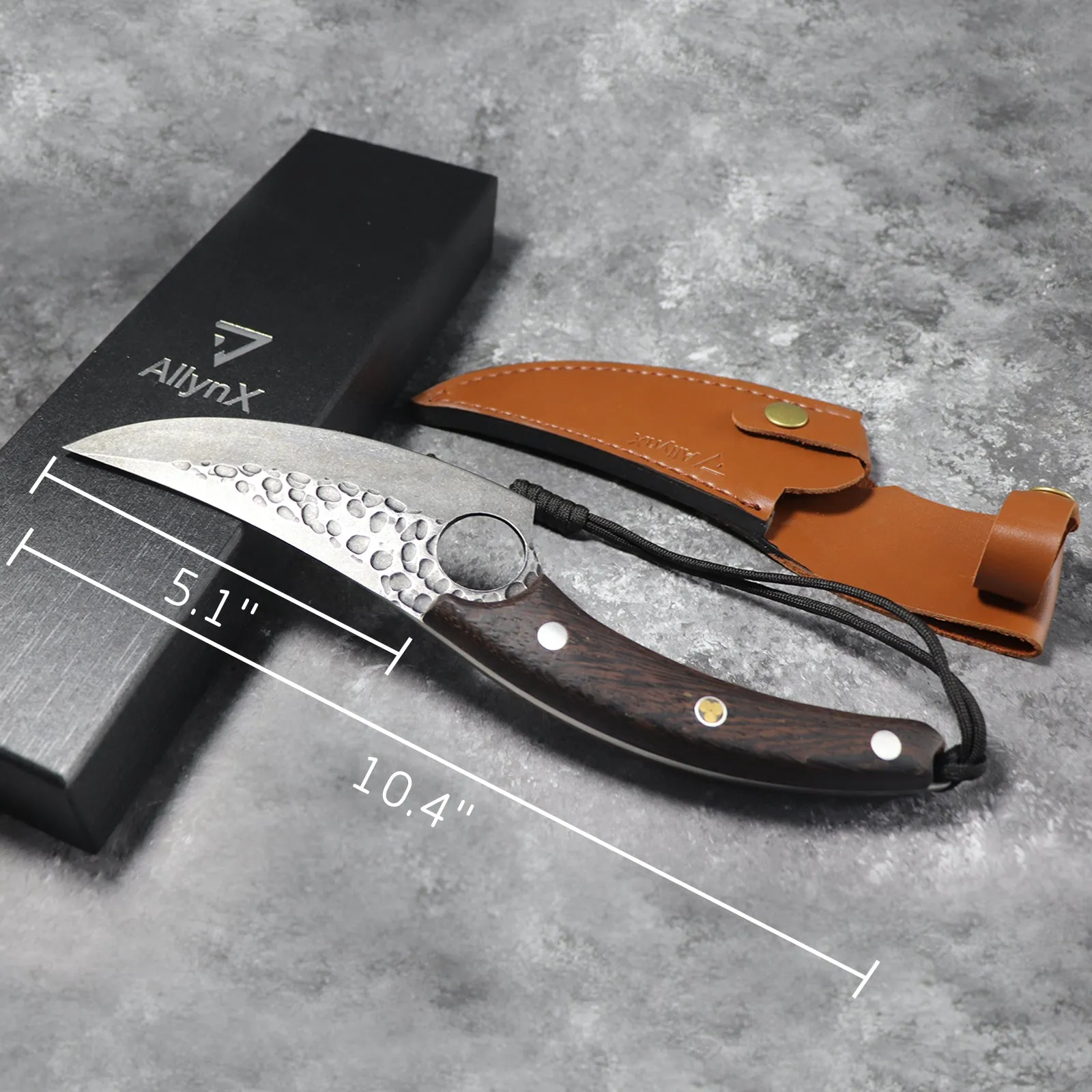 Viking Knife, AllynX hand forged boning knives for meat cutting, 5 Inch Huusk Chef Knives Meat Cleaver Butcher Knives, High Carbon Steel, for Kitchen, Camping, BBQ, Gift for Cook, Parents