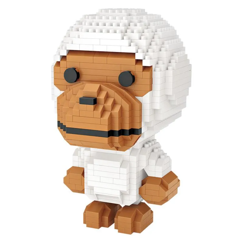 White Ape | LOZ Mini Block Building Bricks Set Cartoon Character for Ages 10 
